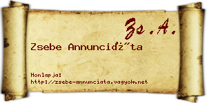 Zsebe Annunciáta névjegykártya